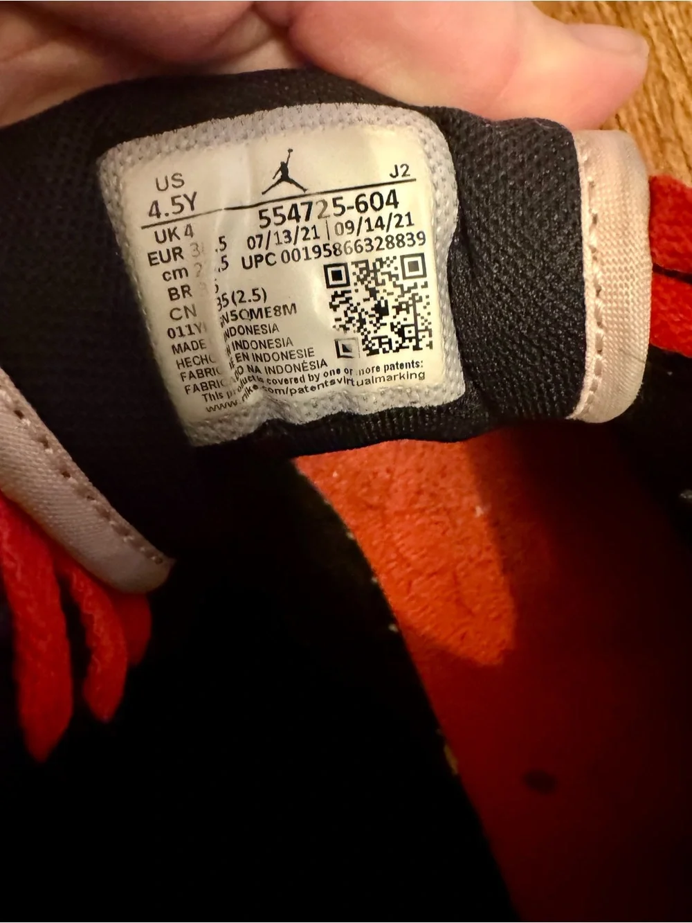 Jordan Kids High-Top Sneakers in Pink, Black & Orange